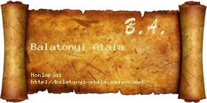 Balatonyi Atala névjegykártya